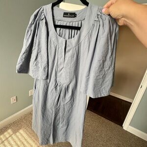 Pomander Place Blue-Gray Midi Dress